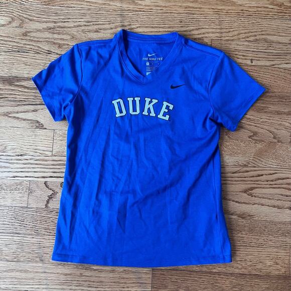 Unisex Nike Duke College Basketball V Neck Short Sleeve Tee - Youth Medium - Picture 1 of 2